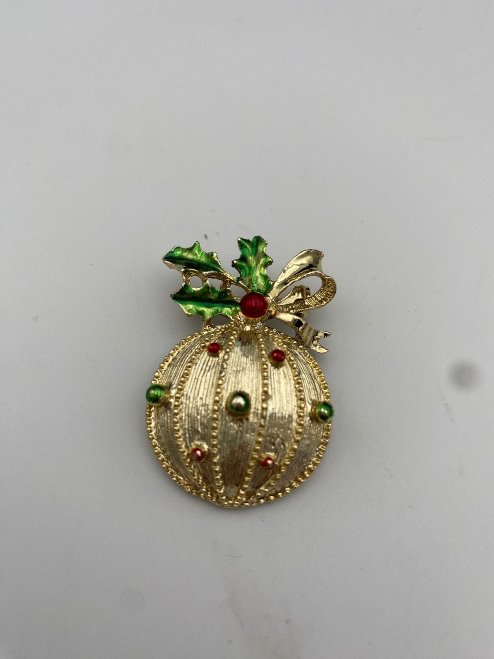 Vintage Gold-Tone Gerry"s Christmas Ornament Brooch